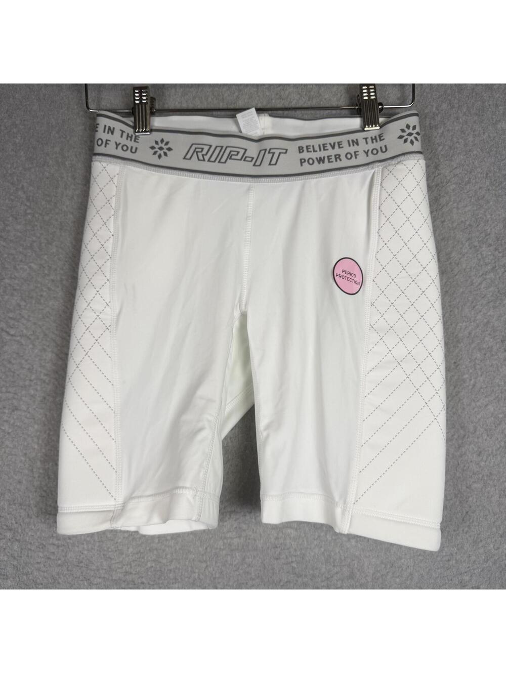 NEW RIP-IT Women's Period-Protection Softball Sliding Shorts Pro Medium White